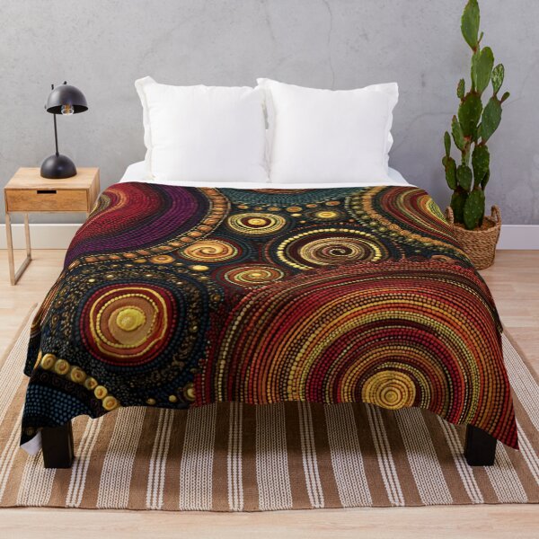 Item preview, Aboriginal Inspired Dot Art - Australian Floral Native Landscape designed and sold by GrinGalore.
