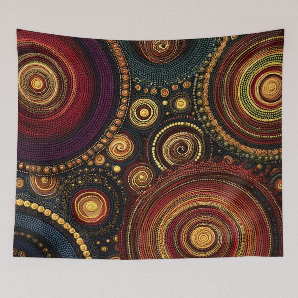 Item preview, Aboriginal Inspired Dot Art - Australian Floral Native Landscape designed and sold by GrinGalore.