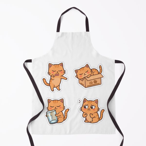 Item preview, Cute Orange Cat Kawaii Sticker Pack Vector Set designed and sold by Kavya Art.