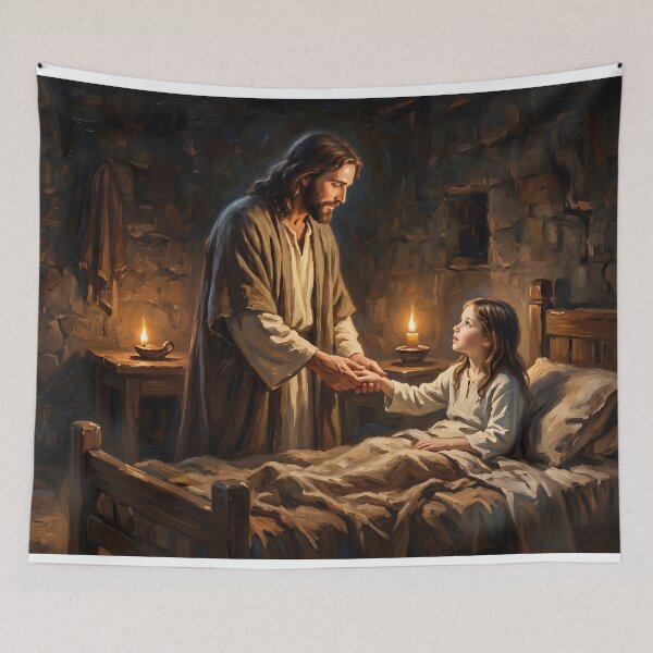 Item preview, Jesus Raising Jairus Daughter Painting designed and sold by RRRShop.