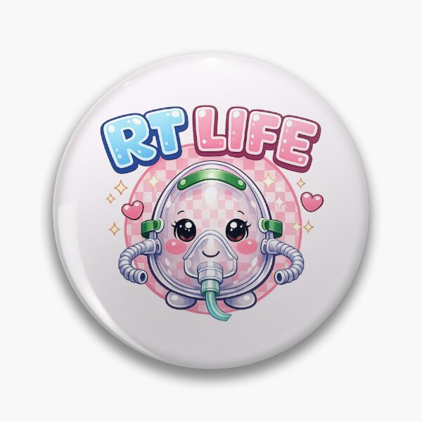 Item preview, RT LIFE Kawaii Oxygen Mask Sticker O’Clock – Cute Respiratory Therapist Clock Design designed and sold by ClinicalHubs.