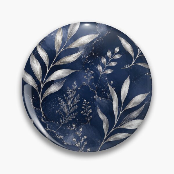 Item preview, Silver leaves on navy blue background  designed and sold by Heaven1111.