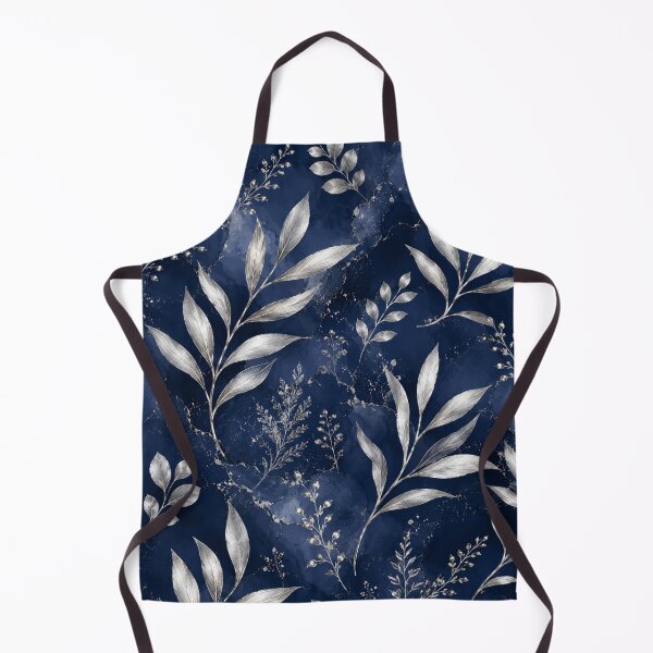 Item preview, Silver leaves on navy blue background designed and sold by Heaven1111.