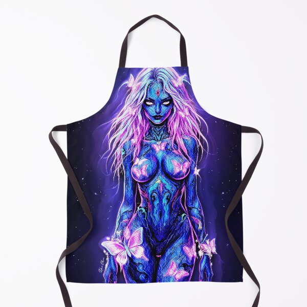 Item preview, Psychedelic Neon Alien Goddess Butterfly Illustration designed and sold by Hen-C-Art.