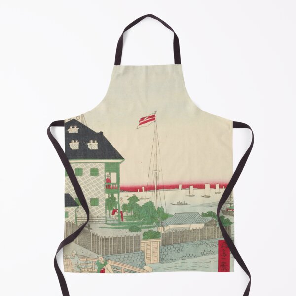 Item preview, Vintage Tokyo Meiji Era Ukiyo-e: Tsukiji Hotel and Coastal Harbor View designed and sold by vekotpu.