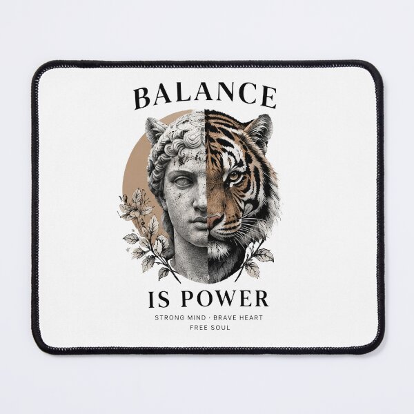 Item preview, Balance Is Power Tiger Statue Design designed and sold by Nexoria Studio.