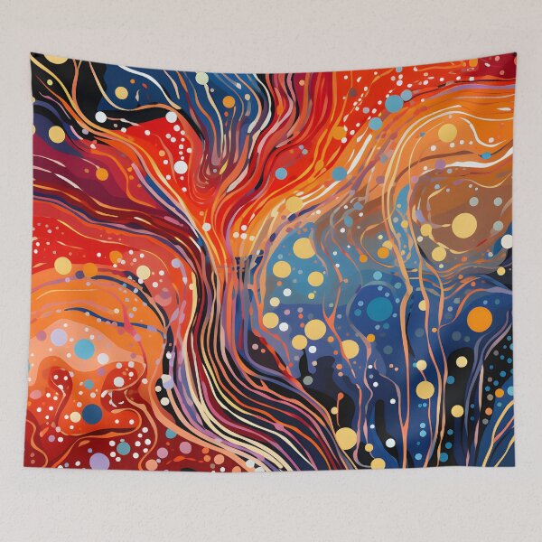 Item preview, Aboriginal Inspired Dot Art - Lava Flow Inside the Sea designed and sold by GrinGalore.