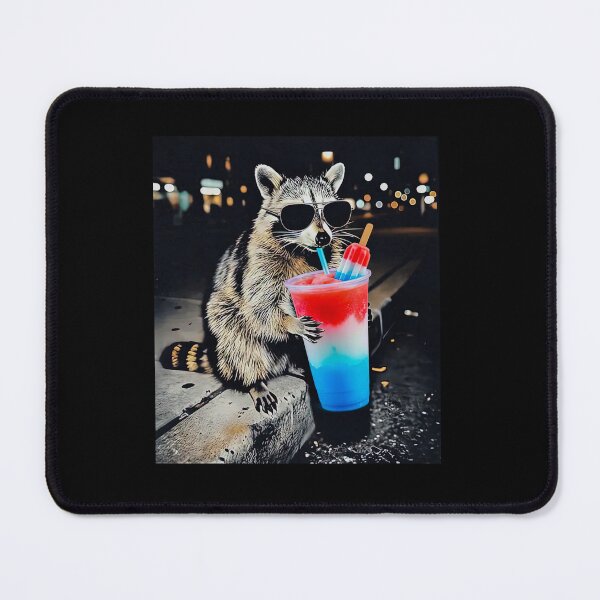 Item preview, 4th of July Raccoon Drinking Patriotic Slushie designed and sold by Hiwerelisa.