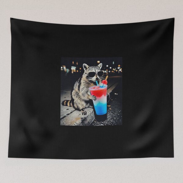 Item preview, 4th of July Raccoon Drinking Patriotic Slushie designed and sold by Hiwerelisa.
