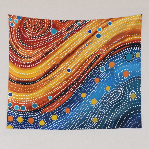 Item preview, Aboriginal Inspired Dot Art - Lava Flow In the Sea designed and sold by GrinGalore.