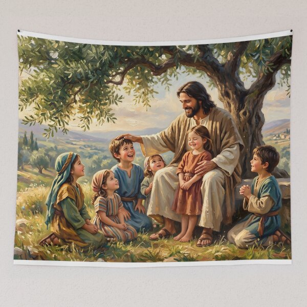 Item preview, Jesus Blessing The Little Children designed and sold by RRRShop.