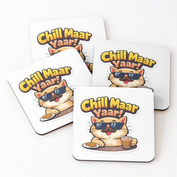 Item preview, Chill Maar Yaar Funny Cat Meme Sticker designed and sold by Jyotisima8929.