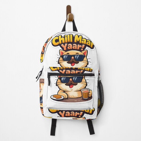 Item preview, Chill Maar Yaar Funny Cat Meme Sticker designed and sold by Jyotisima8929.