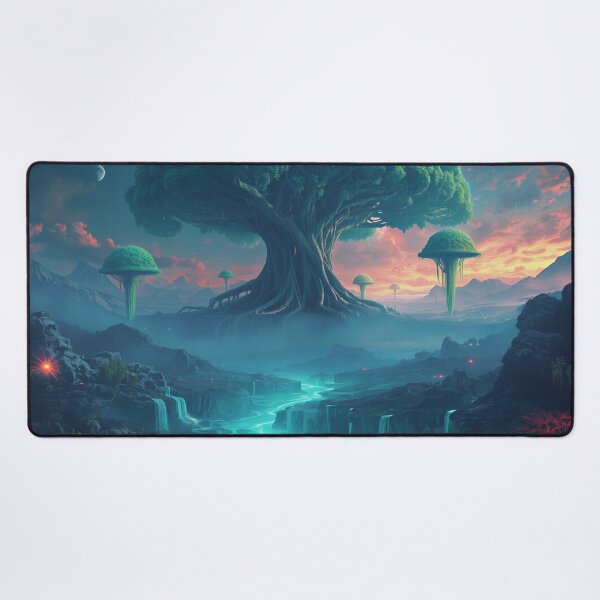Item preview, Celestial World Tree Fantasy Sci-Fi Landscape designed and sold by Luminous Wilds.