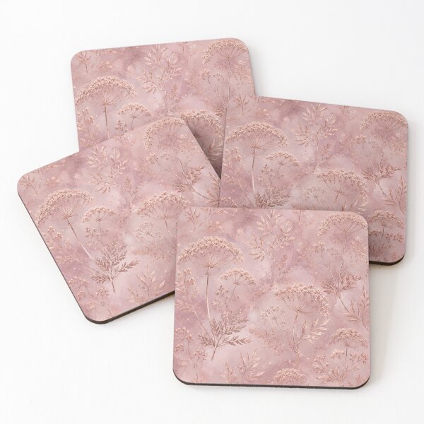 Item preview, Umbelliferae leaves on dusty pink background  designed and sold by Heaven1111.