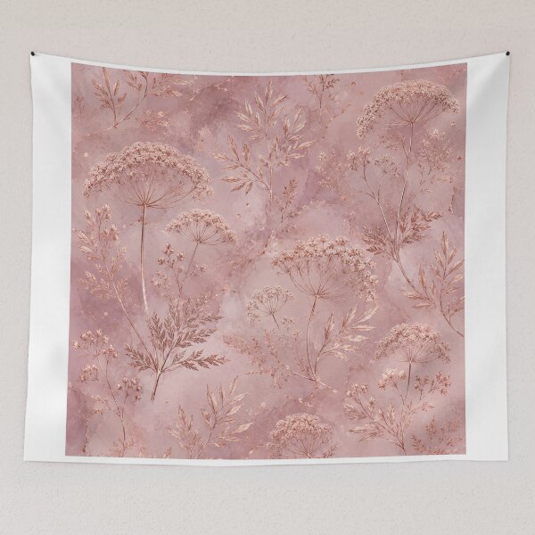 Item preview, Umbelliferae leaves on dusty pink background  designed and sold by Heaven1111.