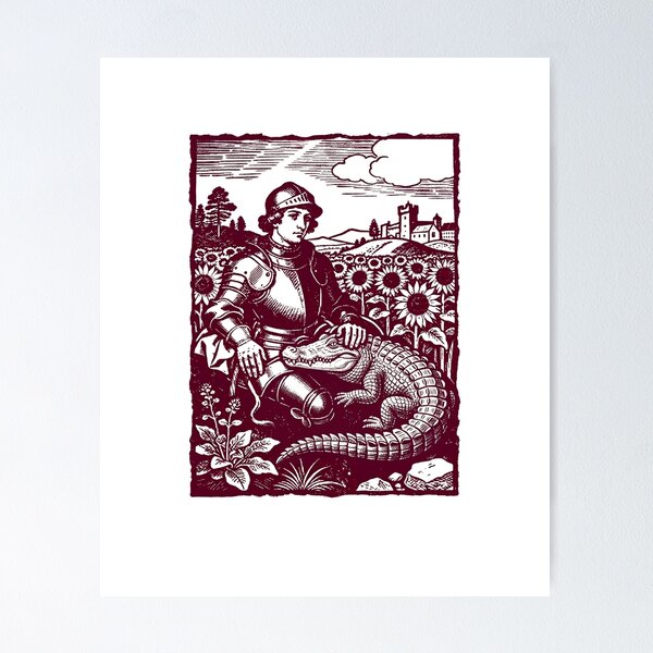 Item preview, Knight Petting a Crocodile designed and sold by Colorful-Garden.