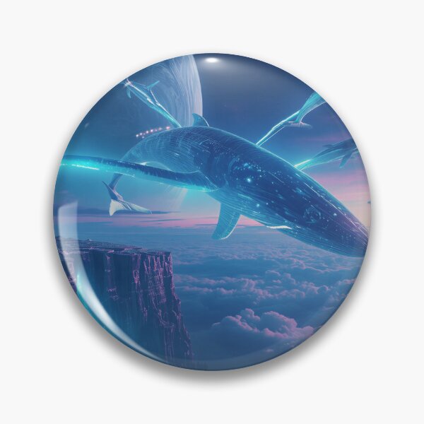 Item preview, Glowing Sky Whale Alien Fantasy Landscape designed and sold by Luminous Wilds.