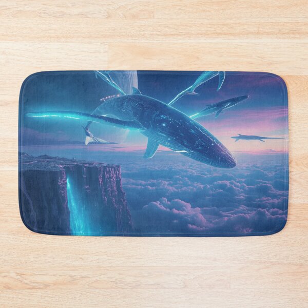 Item preview, Glowing Sky Whale Alien Fantasy Landscape designed and sold by Luminous Wilds.