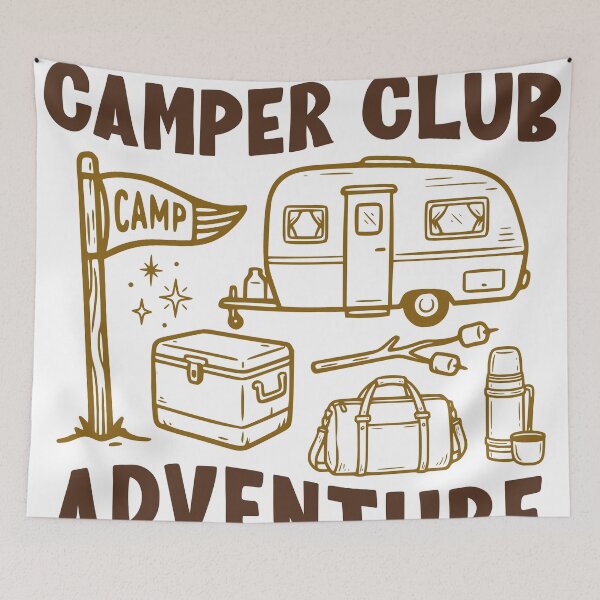 Item preview, Happy Camper Club Adventure Awaits Sticker designed and sold by TeeVerse27.