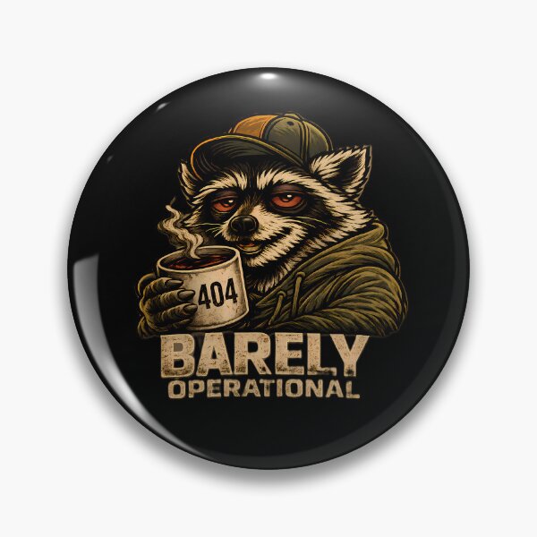 Item preview, Barely Operational Raccoon Shirt, Funny Burnout Coffee Tee, Sleep Deprived Trash Panda Hoodie, Gamer Meme Streetwear designed and sold by clockedoutwearshop.