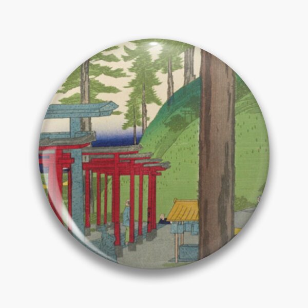 Item preview, Vintage Japanese Ukiyo-e Woodblock Print: Mystic Red Torii Gates at Shinto Shrine designed and sold by vekotpu.