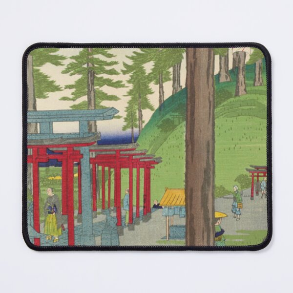Item preview, Vintage Japanese Ukiyo-e Woodblock Print: Mystic Red Torii Gates at Shinto Shrine designed and sold by vekotpu.