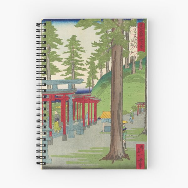 Item preview, Vintage Japanese Ukiyo-e Woodblock Print: Mystic Red Torii Gates at Shinto Shrine designed and sold by vekotpu.