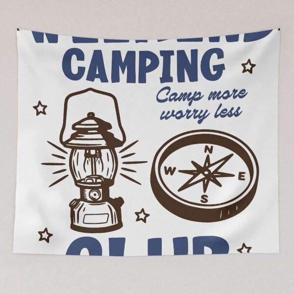 Item preview, Weekend Camping Club Sticker, Camp More Worry Less designed and sold by TeeVerse27.