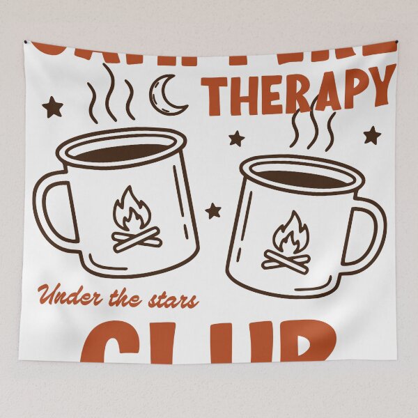 Item preview, Campfire Therapy Club Sticker, Under The Stars designed and sold by TeeVerse27.
