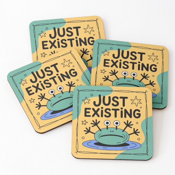 Item preview, Just Existing Frog Sticker | Funny Goblincore Ugly Cute Die Cut Sticker for Laptop ,Water Bottle designed and sold by CrystalCove11.