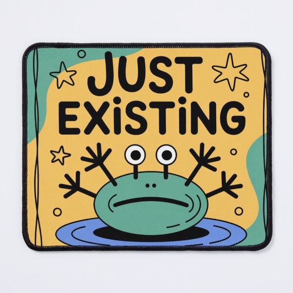 Item preview, Just Existing Frog Sticker | Funny Goblincore Ugly Cute Die Cut Sticker for Laptop ,Water Bottle designed and sold by CrystalCove11.