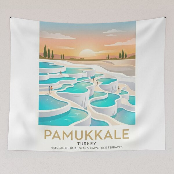 Item preview,  Pamukkale Thermal Pools Türkiye Travel Art designed and sold by ArtsyExplorer.