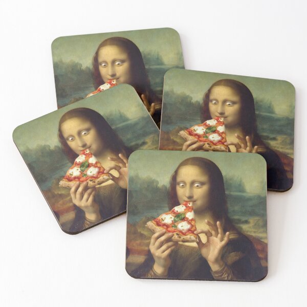 Item preview, Mona Lisa Eats a Pizza designed and sold by Mona Lisa Forever.