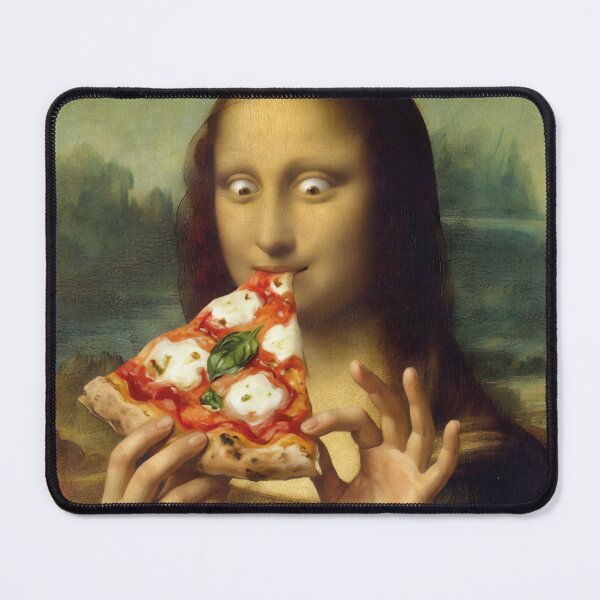 Item preview, Mona Lisa Eats a Pizza designed and sold by Mona Lisa Forever.