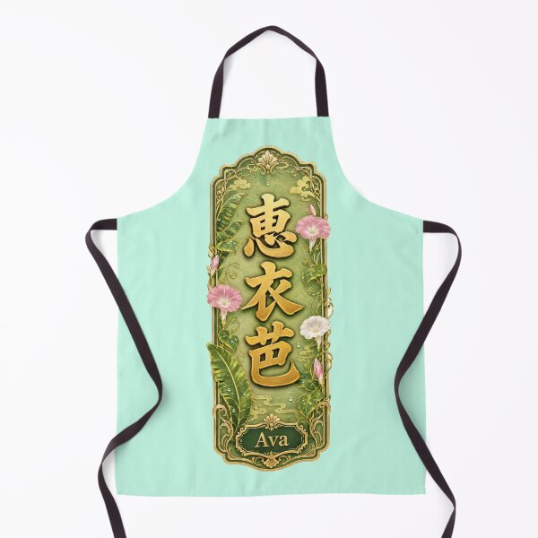 Item preview, Ava Name in Japanese Kanji - Personalized Senjafuda Art Nouveau designed and sold by WabiSabiArts.