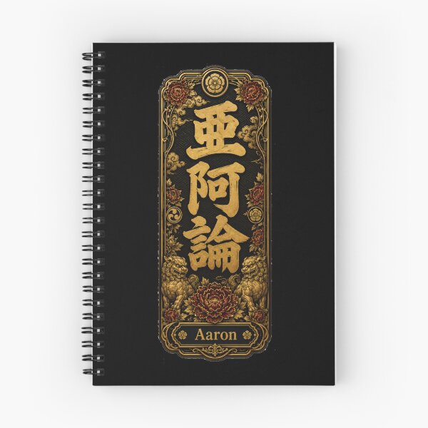 Item preview, Aaron Name in Japanese Kanji - Personalized Senjafuda Art Nouveau designed and sold by WabiSabiArts.