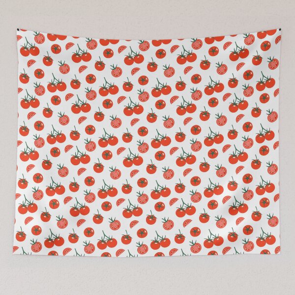 Item preview, tomato pattern with tomatoes and slices designed and sold by burbura.
