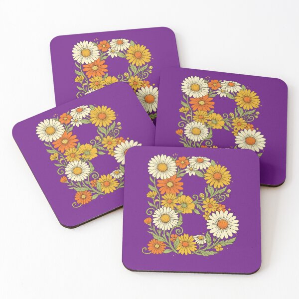 Item preview, Letter B Floral Daisy Botanical Initial Art — Wildflower Gift Sticker designed and sold by irfanshikh.