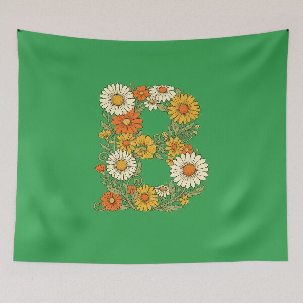 Item preview, Letter B Floral Daisy Botanical Initial Art — Wildflower Gift Sticker designed and sold by irfanshikh.