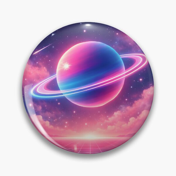 Item preview, Neon Saturn Galaxy Retro Synthwave Space Aesthetic designed and sold by RiyanaStudio.