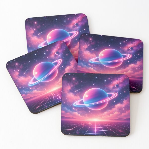 Item preview, Neon Saturn Galaxy Retro Synthwave Space Aesthetic designed and sold by RiyanaStudio.