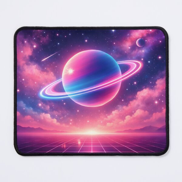Item preview, Neon Saturn Galaxy Retro Synthwave Space Aesthetic designed and sold by RiyanaStudio.