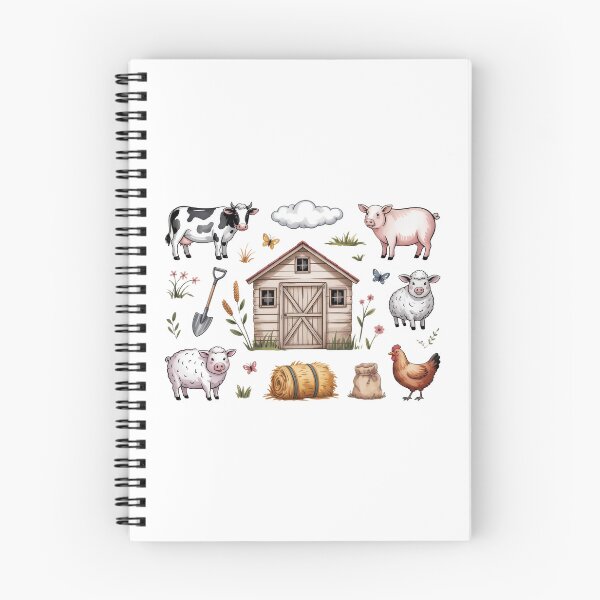 Item preview, Whimsical Farm Animal Sticker Set Art - Cottagecore Barnyard Friends and Rustic Scenery Collection designed and sold by Picasfarmer.