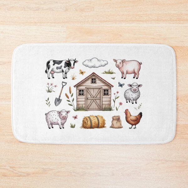Item preview, Whimsical Farm Animal Sticker Set Art - Cottagecore Barnyard Friends and Rustic Scenery Collection designed and sold by Picasfarmer.