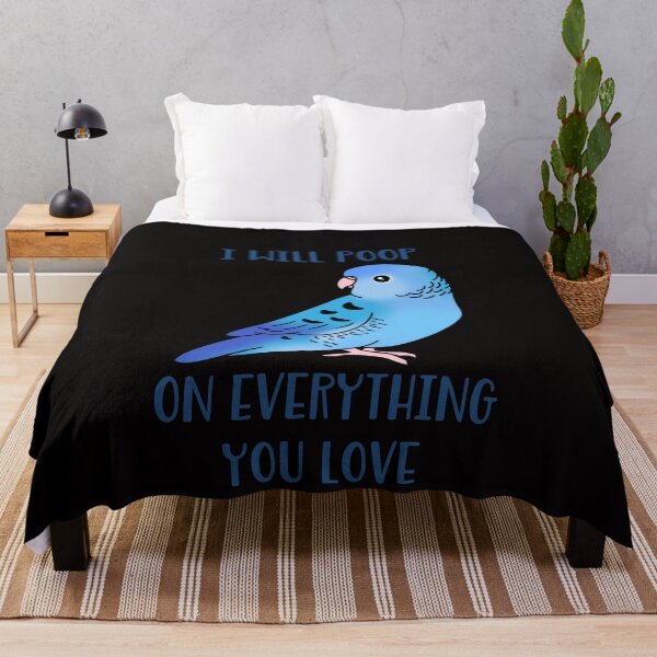 Item preview, I will poop on everything you love - blue lineolated parakeet designed and sold by FandomizedRose.