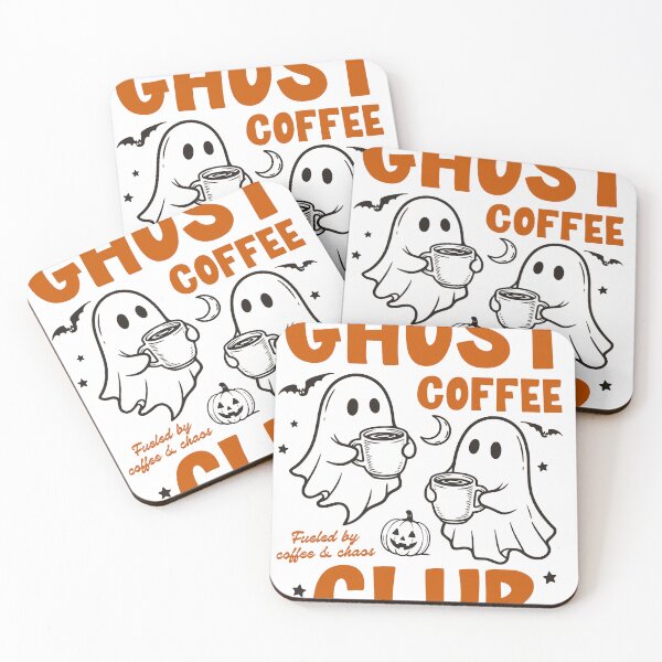 Item preview, Ghost Coffee Club Sticker, Fueled By Coffee Chaos designed and sold by TeeVerse27.