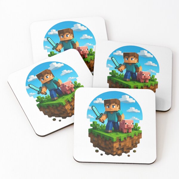 Item preview, Cute Classic Steve with Diamond Sword and Pig Sticker designed and sold by AgnesB77.