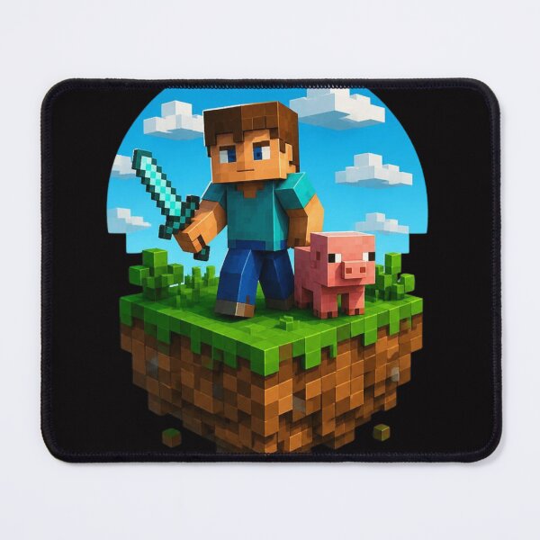 Item preview, Cute Classic Steve with Diamond Sword and Pig Sticker designed and sold by AgnesB77.