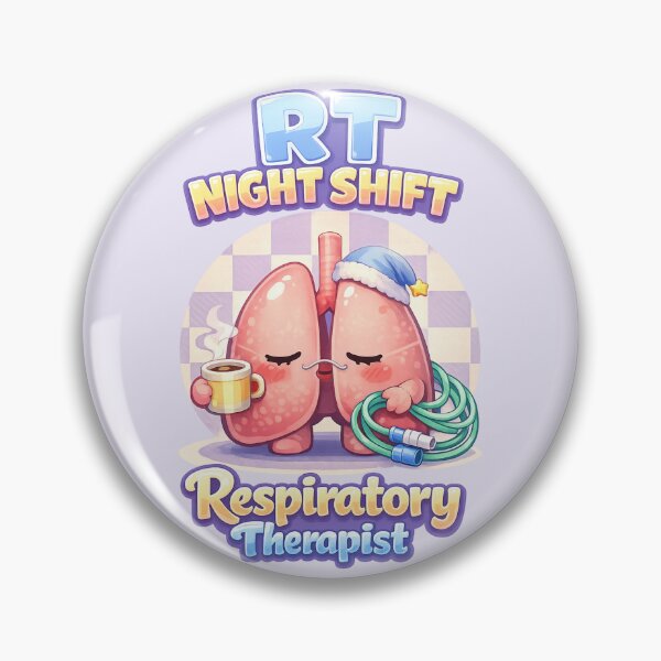 Item preview, RT Night Shift Respiratory Therapist Clock – Cute Sleepy Lungs Coffee Mascot POD Design designed and sold by ClinicalHubs.